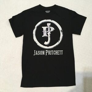 Jason Pritchett Black Graphic T Shirt‎ Gildan DryBlend Size Small